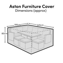 Rectangular Rain Cover 245x195x80cm - Aston Corner Sofa Set - Hali 6-8 Seater
