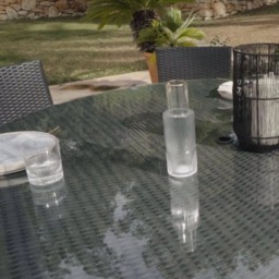 Kemble 6 Seater Garden Round Dining Table - Black - thumbnail 3