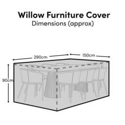 Willow Oval Table 6-Seater Furniture Cover - 290x150x90cm