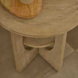 Delphi Light Brushed Acacia Side Table - thumbnail 6