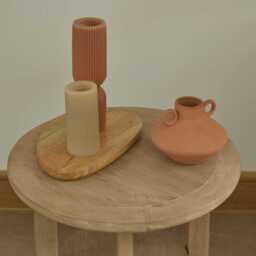 Delphi Light Brushed Acacia Side Table - thumbnail 4