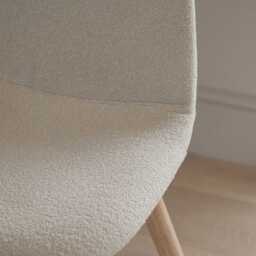 Ellis Light Beige Boucle Dining Chairs - Set of 2 - Whitewash Oak Legs - thumbnail 4