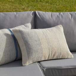 Aston 9 Seater Rattan Garden Corner Sofa Set with with Cream Lean Over Parasol - Black Polywood Top - thumbnail 4