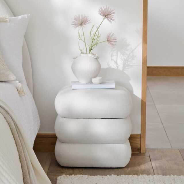 Fleur Ottoman Footstool - Ivory - image 1