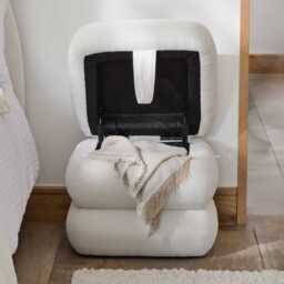 Fleur Ottoman Footstool - Ivory - thumbnail 2