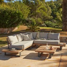 Shiva Garden Corner Sofa Set - Stone - thumbnail 1