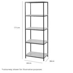 Jay Marble and Gold Tall Bookcase - thumbnail 5