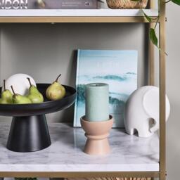 Jay Marble and Gold Tall Bookcase - thumbnail 2