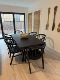 Amelia Black Dining Table Set - 6 Seater - Mabel Black Spindle Back Chairs - thumbnail 2