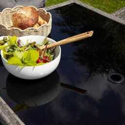 Marston 4 Seater Rattan Garden Dining Set - Grey - Glass Top - thumbnail 2