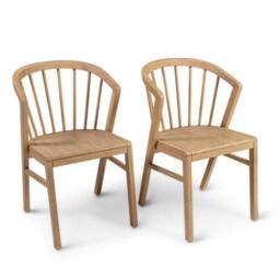 Amelia Whitewash Dining Table Set - 6 Seater - Mabel Pale Oak Spindle Back Chairs - thumbnail 6