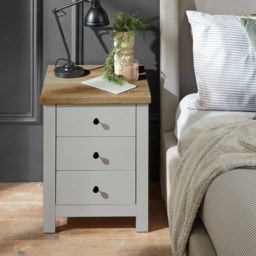 Bampton 3 Piece Bedroom Set - Chest of 4 Drawers - Stone Grey - thumbnail 4
