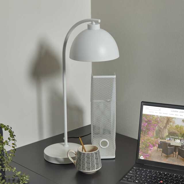 Ashwick 44cm Metal Desk Lamp - White - image 1