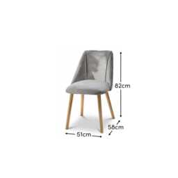 Freya Mist Grey Dining Chairs - Set of 2 - Pale Oak Legs - thumbnail 3