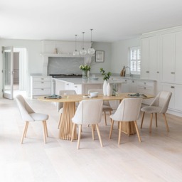 Willow Pale Oak  Dining Table Set - 6 Seater - Freya Sand Dining Chairs - Whitewash Legs - thumbnail 2