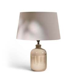 Arundel 24cm Clay Ceramic Lamp Base & Coningsby Snow White Cotton Lampshade - 30cm - thumbnail 5