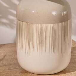 Arundel 24cm Clay Ceramic Lamp Base & Coningsby Snow White Cotton Lampshade - 30cm - thumbnail 2