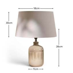 Arundel 24cm Clay Ceramic Lamp Base & Coningsby Snow White Cotton Lampshade - 30cm - thumbnail 6