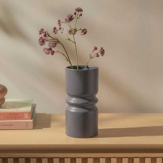 Ackton 25cm Ceramic Vase - Grey - image 1