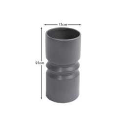 Ackton 25cm Ceramic Vase - Grey - thumbnail 5