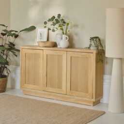 Astrid 3 Door Large Sideboard - Whitewash Oak - thumbnail 4