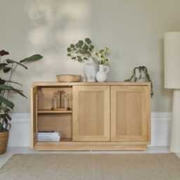 Astrid 3 Door Large Sideboard - Whitewash Oak - thumbnail 2