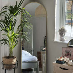 Ingham 140X40cm Metal Arch Mirror - Gold - thumbnail 3