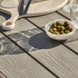 Marston 6 Seater Rattan Garden Dining Set - Grey - Polywood Top - thumbnail 4