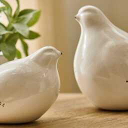 Cali Ceramic Bird Ornament Set - Off White - thumbnail 2