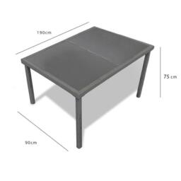 Marston 8 Seater Rectangular Garden Dining Table - Grey - thumbnail 2