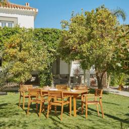 Aspen 6 Seater Wooden Extendable Garden Dining Set - thumbnail 3