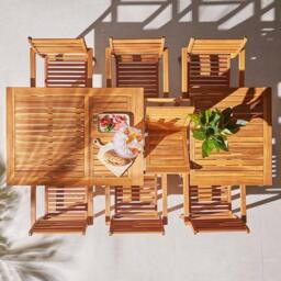 Aspen 6 Seater Wooden Extendable Garden Dining Set - thumbnail 5