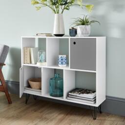 Anderson Cube Storage Unit - White with Grey Cupboards - thumbnail 2