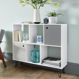 Anderson Cube Storage Unit - White with Grey Cupboards - thumbnail 1
