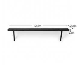 Atlas 125cm Wall Shelf - Jet Black Mango Wood - thumbnail 5