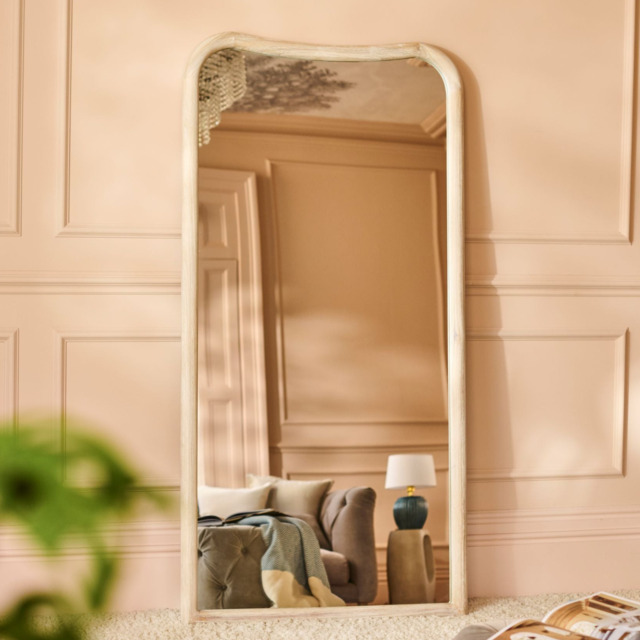 Rendall 180x90cm Wooden Mirror - Whitewash - image 1