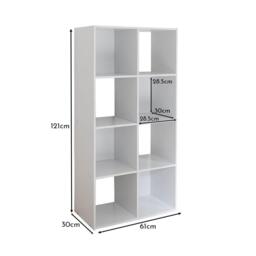 Cara 8 Cube Storage Unit in Chalk White - thumbnail 4