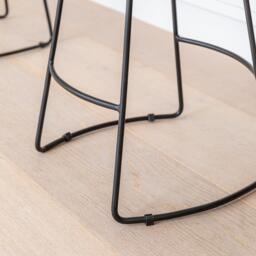 Aiden Natural Mango Wood Bar Stools - Set of 2 - Black Iron Legs - thumbnail 4