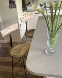 Aiden Natural Mango Wood Bar Stools - Set of 2 - Black Iron Legs - thumbnail 3