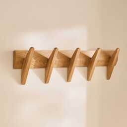 Roe Small Pale Oak Coat Rack - thumbnail 2