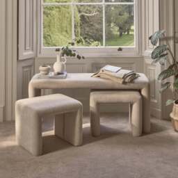 Kamiko Nesting Bench & Stools - Mink Taupe - thumbnail 2