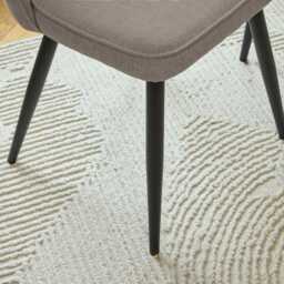 Dolly Soft Beige Dining Chairs - Set of 2 - Black Metal Legs - thumbnail 5