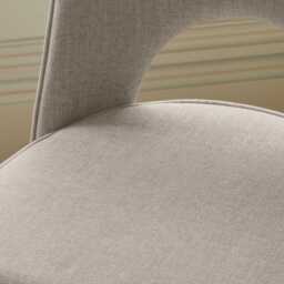 Dolly Soft Beige Dining Chairs - Set of 2 - Black Metal Legs - thumbnail 4