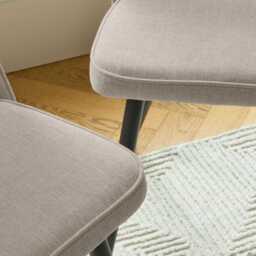 Dolly Soft Beige Dining Chairs - Set of 2 - Black Metal Legs - thumbnail 3