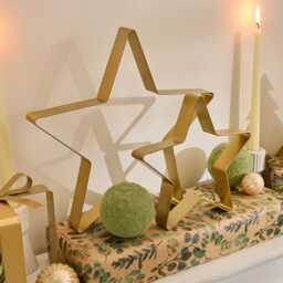 Falun Metal Standing Star Ornament - Set of 2 - Gold - thumbnail 2