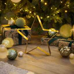 Falun Metal Standing Star Ornament - Set of 2 - Gold - thumbnail 5