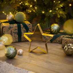 Falun Metal Standing Star Ornament - Set of 2 - Gold - thumbnail 4