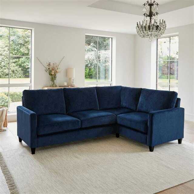 Ava Left L Shape Sofa - Ink with Black Oak Legs - image 1