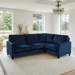 Ava Left L Shape Sofa - Ink with Black Oak Legs - thumbnail 1