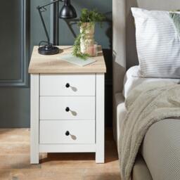 Bampton 3 Drawer Bedside Table - Set of 2 - Alabaster White - thumbnail 3